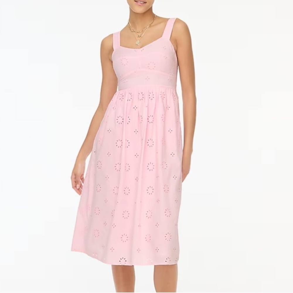 J.Crew Pink Sweetheart Bust Eyelet Dress Size 00P